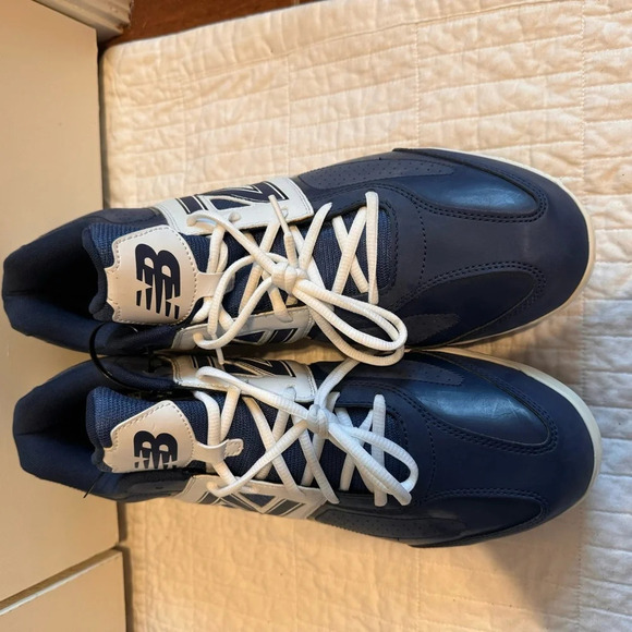 New Balance Men’s 4040 Low Metal Baseball Cleat Blue White Sz 16 - Picture 3 of 9